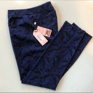 Ted Baker Blue Black Brocade Jacquard Suit Pants